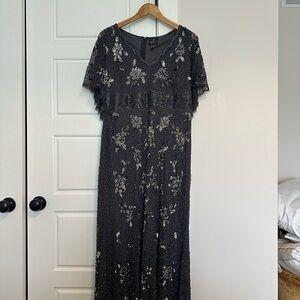 Elegant Black Floral Gown